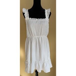 Lily Rose White Tiered Sleeveless Skater Dress Jr Size L